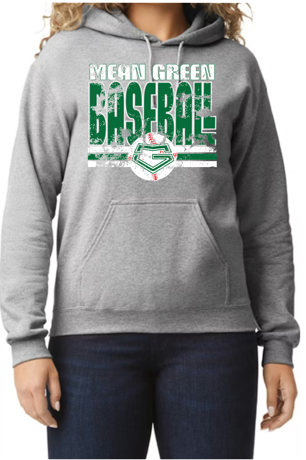 Adult hoodie distressed baseball