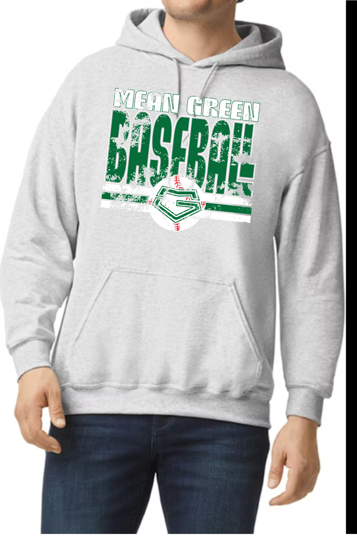 Adult hoodie distressed baseball