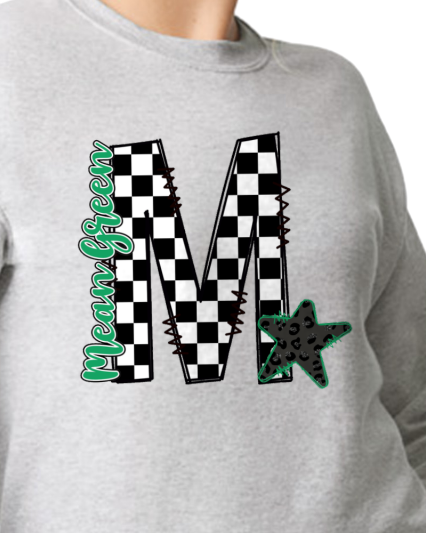 Adult crewneck checkered Mean Green
