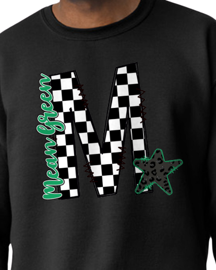 Adult crewneck checkered Mean Green