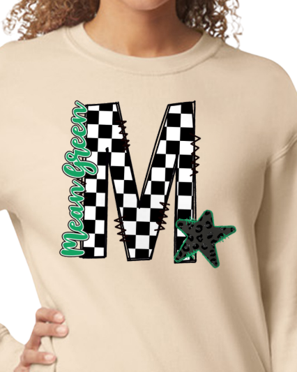 Adult crewneck checkered Mean Green
